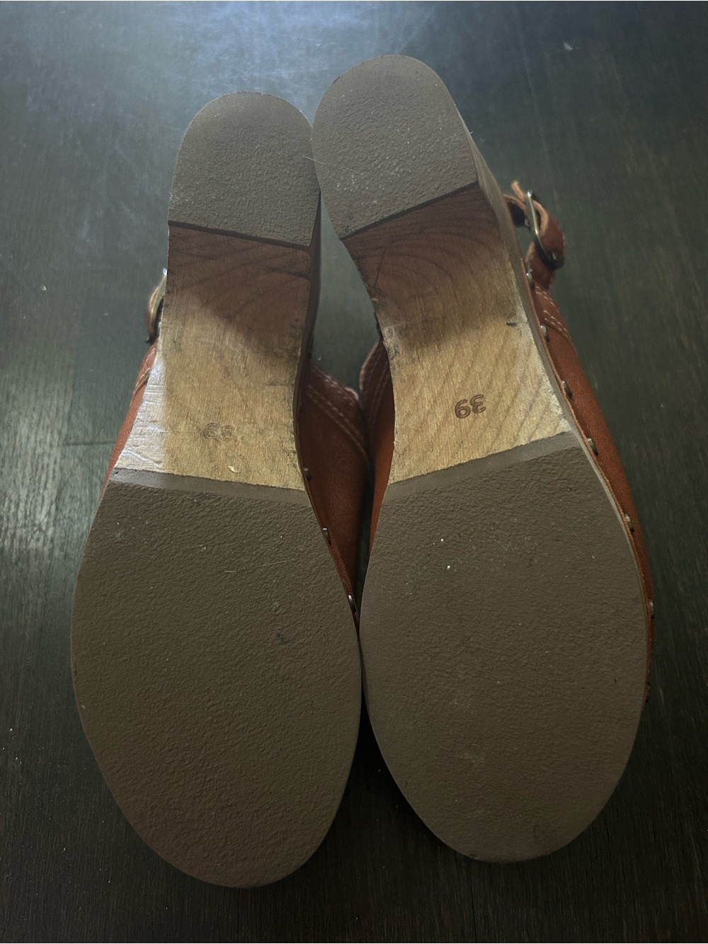 Sezane Taylor Leather Clogs Heels with Slingback Strap - Picture 4 of 6